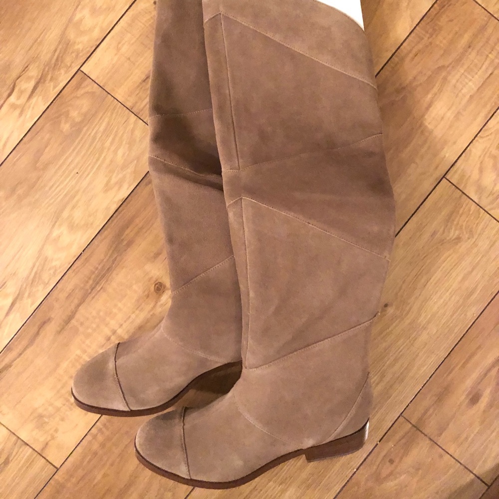 Sole Society Mushroom Taupe over the knee boots